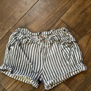 We The Free Black and White Striped Women Shorts